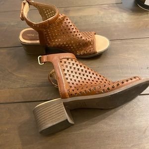 Nine West brown sandals with a heel